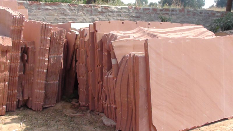 Agra Red Sandstone manufacturer and supplier slabs and paving from India